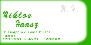 miklos haasz business card